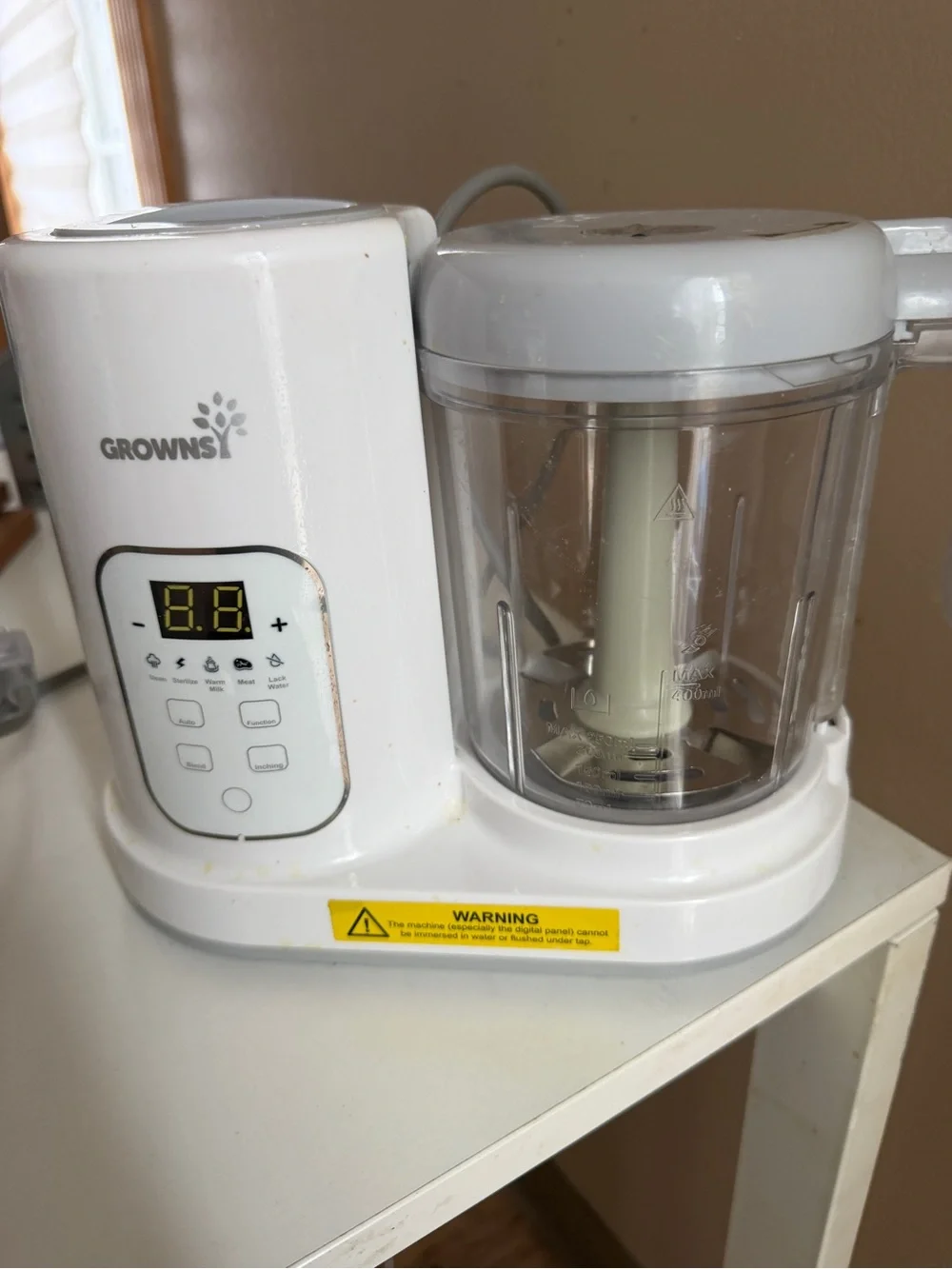 GROWNSY Baby Food Maker Steamer Blender Processor Sterilizer Warm Milk 400mL